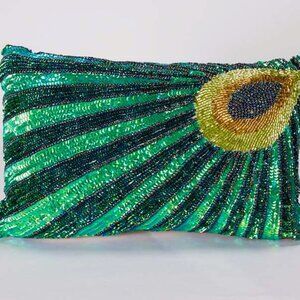 Peacock Sequin Pillow